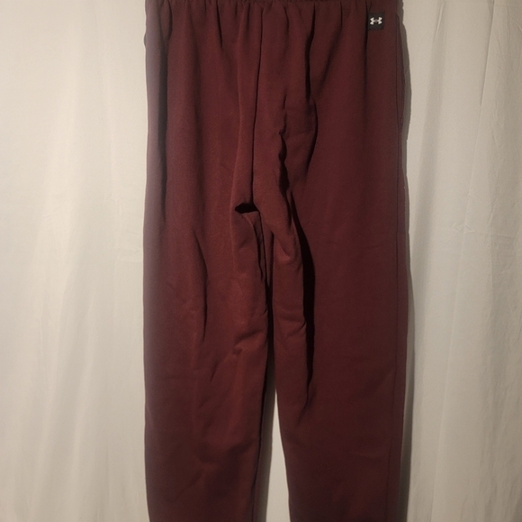 Under Armour Project Rock Jogger Pants Medium Mens Maroon Heavyweight Terry - Picture 2 of 7
